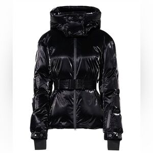 Perfect Moment Candice Parka Glossy Black Hooded Puffer Jacket